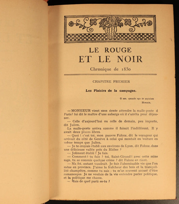 c1920 2vol Stendhal Le Rouge Et Le Noir Antique French Fiction Book Set