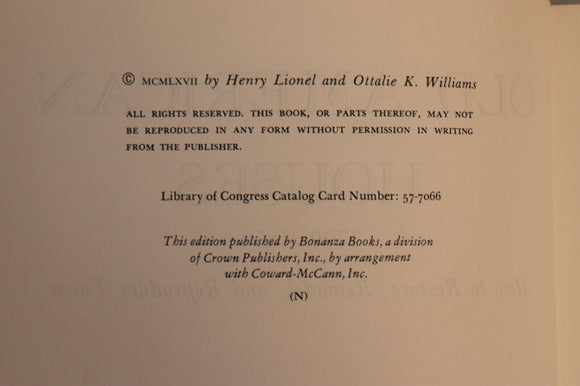 1967 Old American Houses by H&O Williams Vintage American Architecture Book