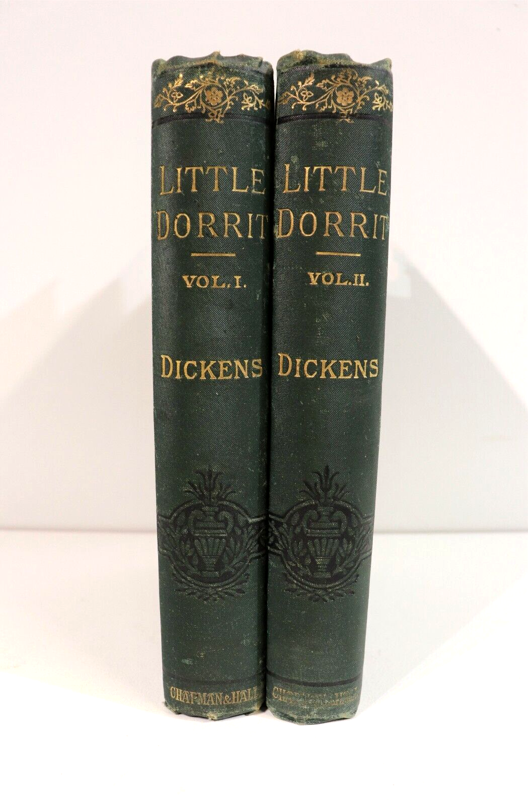 c1879 2vol Little Dorrit by Charles Dickens Antique British Fiction Book Set