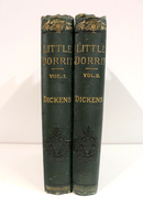 c1879 2vol Little Dorrit by Charles Dickens Antique British Fiction Book Set-1