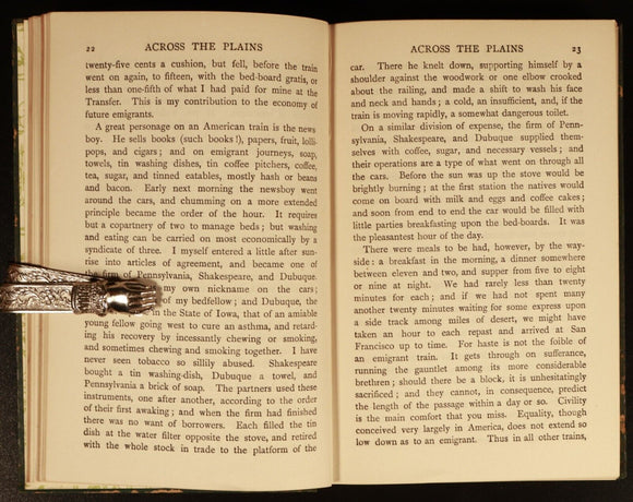 1910 2vol Prince Otto & Across Plains by R.L. Stevenson Antique Literature Books