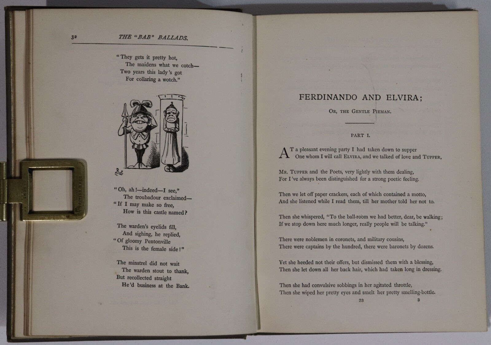 c1884 Fifty "Bab" Ballads by WS Gilbert Illustrated Antique Literature Book