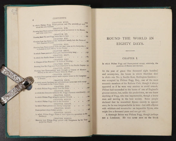 c1910 Round The World In Eighty Days by Jules Verne Antique Fiction Book