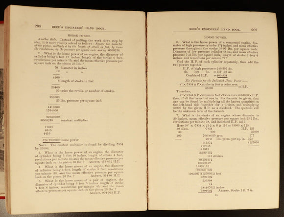 1891 Reed's Engineers Handbook Marine Board WH Thorn Antique Engineering Book