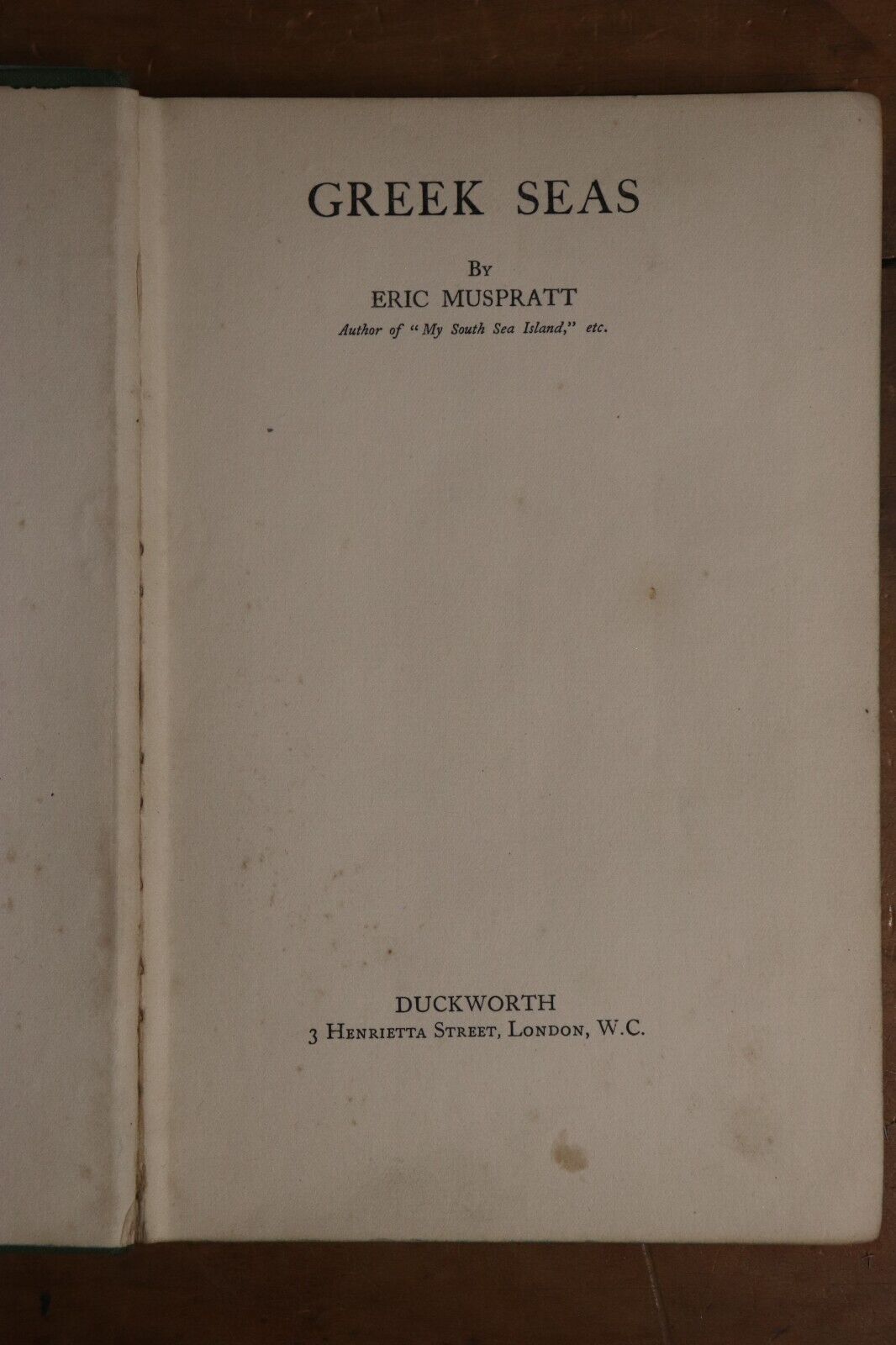 1933 Greek Seas by Eric Muspratt Antique Greek History Book 1st Edition