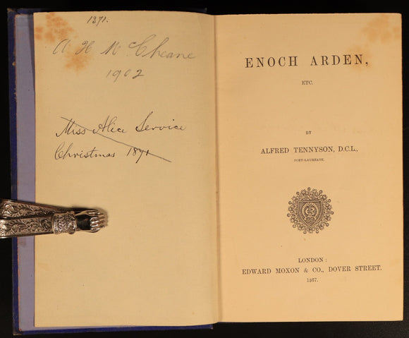 1867 Enoch Garden etc by Alfred Lord Tennyson Antique British Poetry Book