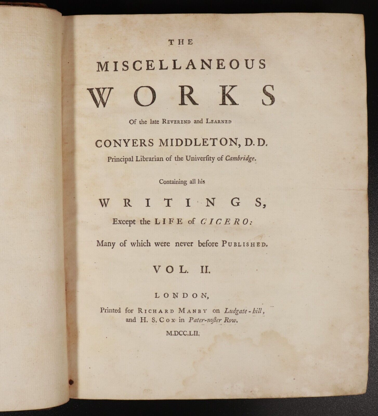 1752 4vol Works Of Conyers Middleton Antiquarian British History Books 1st Ed