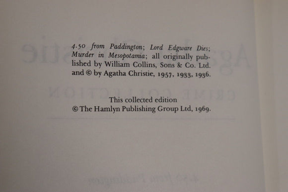 1969 Agatha Christie Crime Collection Classic British Crime Fiction Book