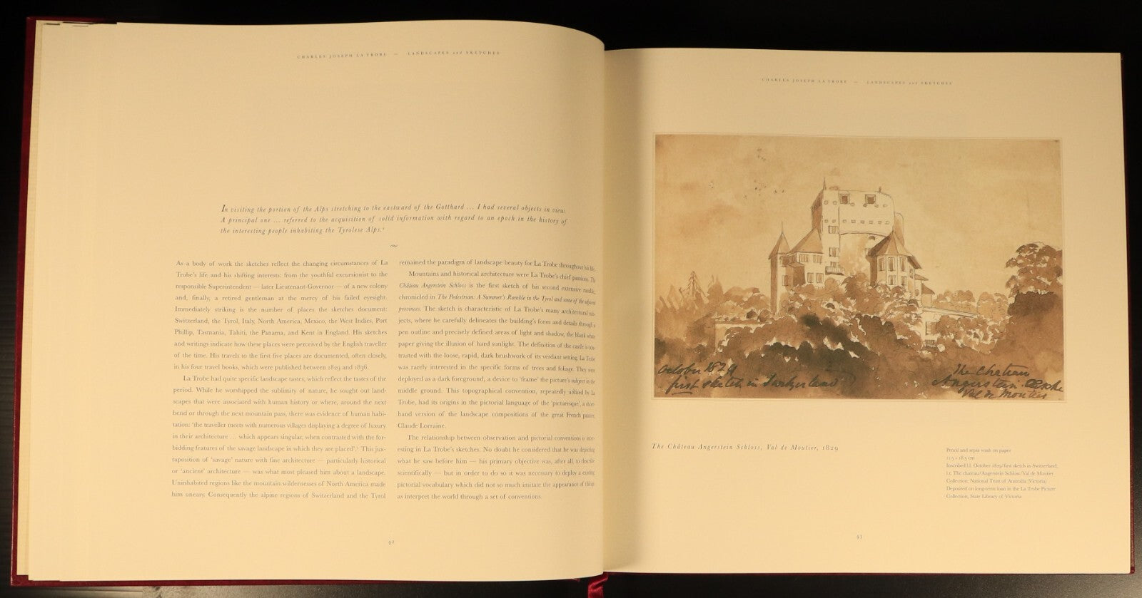 Charles La Trobe Landscapes & Sketches Australian Art History Book With Sleeve