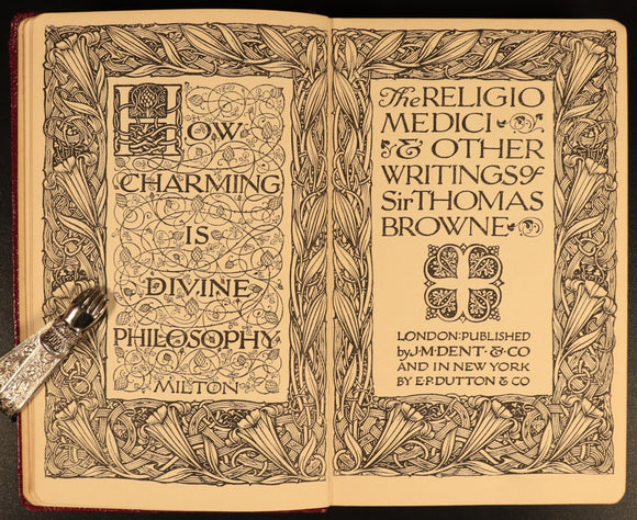 c1920 The Religio-Medici by Thomas Browne Antique British Philosophy Book