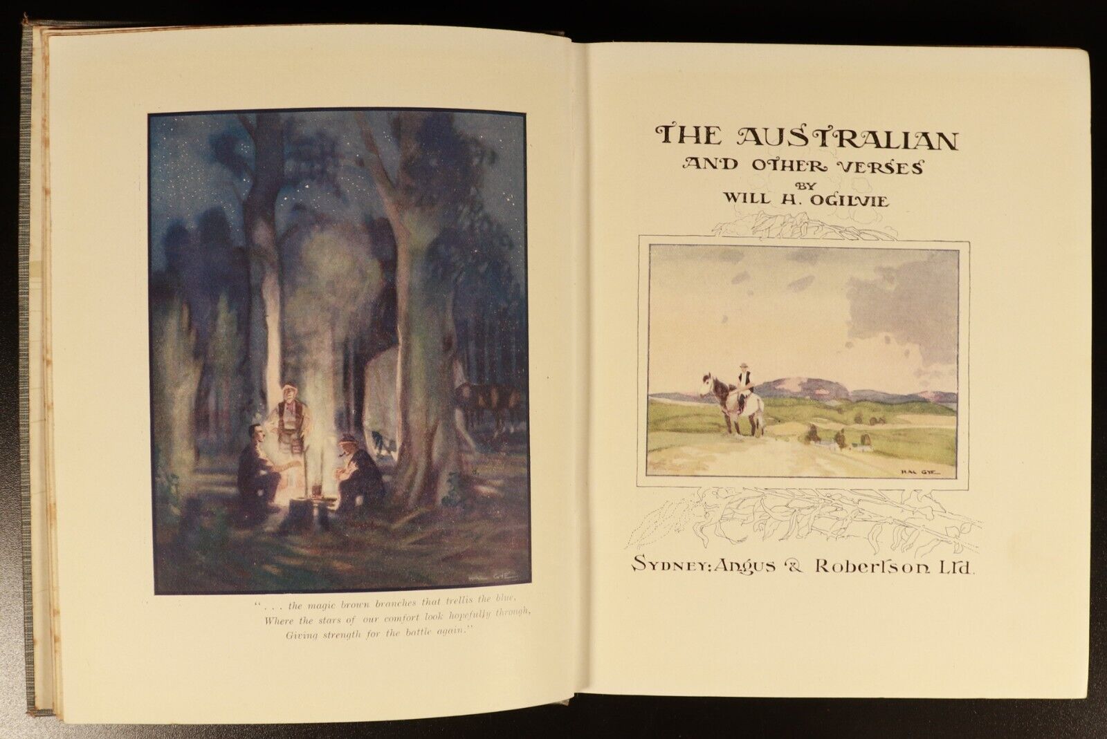 1916 The Australian & Verses by Will H. Ogilvie Antique Australian Poetry Book