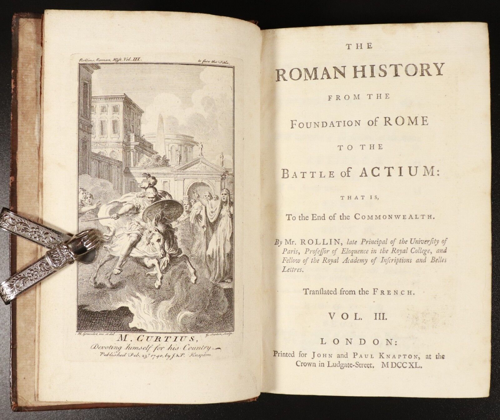 1739 5vol Roman History From Foundation To Actium Antiquarian Books M Rollin 1st