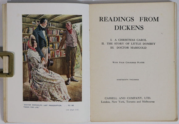 c1910 Readings From Dickens by Charles Dickens Antique British History Book