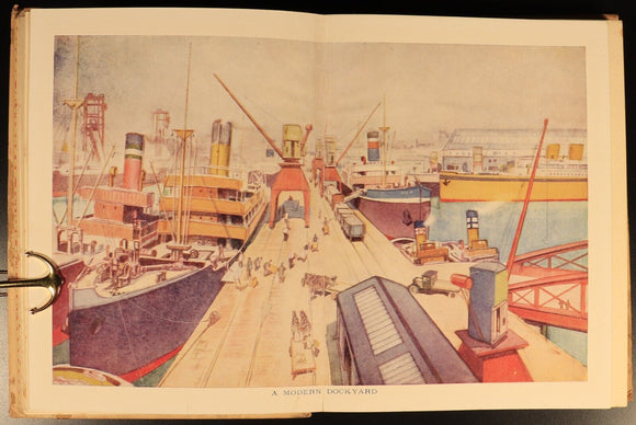 c1940 Round The Docks by GE Hopcroft Antique Maritime Theme Children's Book