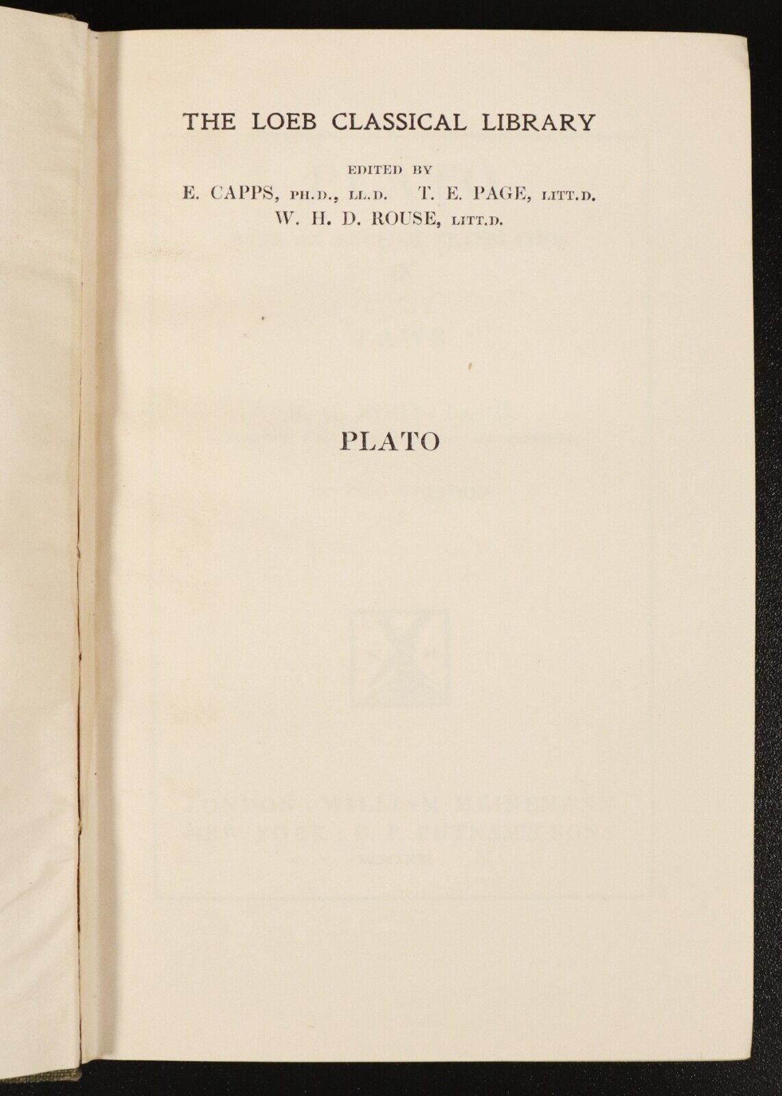 1926 2vol Plato: Laws, Euthyphro, Apology, Crito etc Antique Philosophy Books