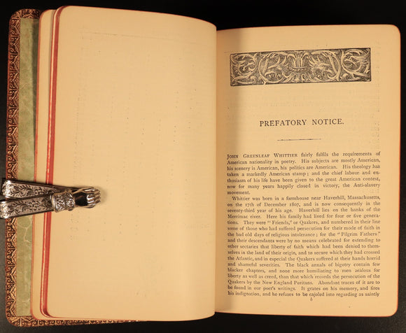 c1905 The Poetical Works Of John Greenleaf Whittier Antique American Poetry Book