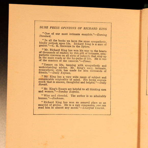 Folded Hands by Richard King c1932 Antique Philosophy & Wisdom Book Leather Bind