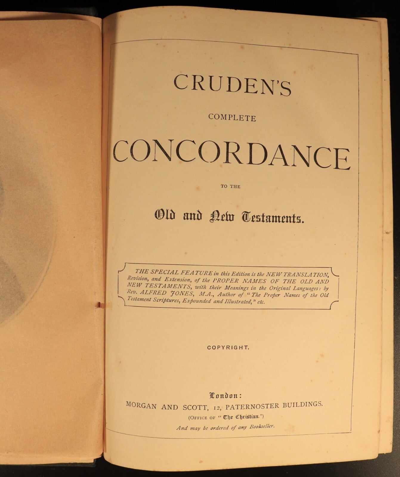 c1880 Cruden's Complete Concordance To Old & New Testament Antique Theology Book