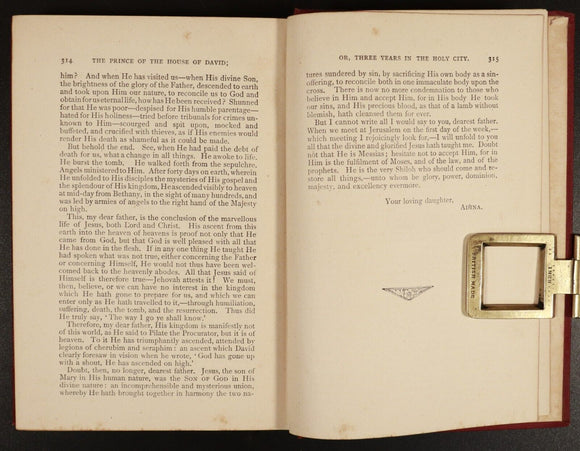 c1894 The Prince Of The House Of David by JH Ingraham Antiquarian Theology Book