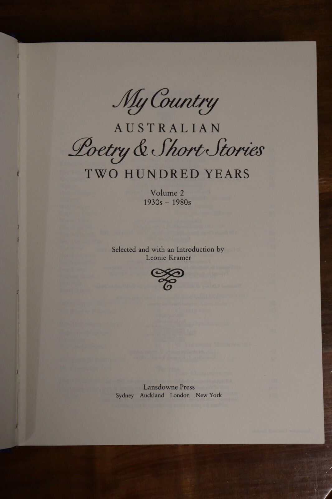 1985 2vol My Country: Australian Poetry & Short Stories Literature Book Set