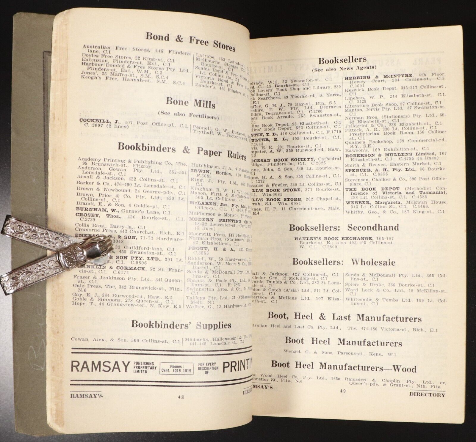 1936 Ramsays Melbourne Business & Professional Directory Australian History Book