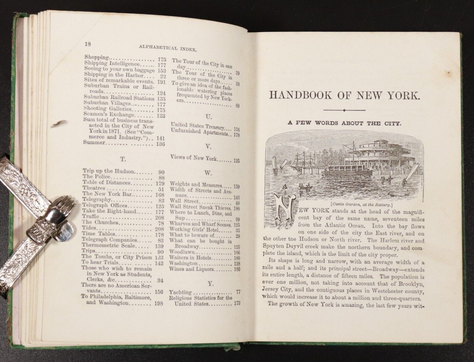 1873 Wood's Illustrated Hand-Book To New York Antiquarian USA Travel Guide