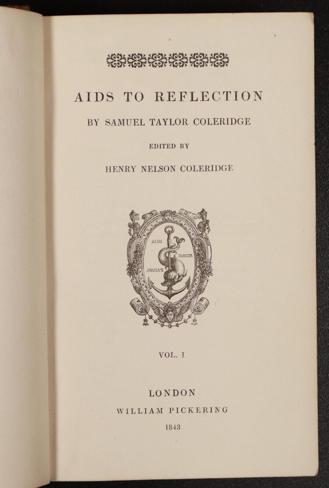 1843 2vol Aids To Reflection by S. T. Coleridge Antique Literature Book Set