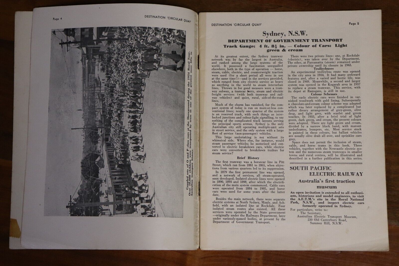 1958 Destination Circular Quay Pictorial Review Of Sydney Tramcars Rail Book