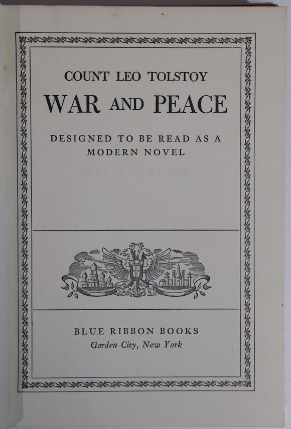 c1965 War & Peace: A Modern Novel by Leo Tolstoy Classic Literature Book