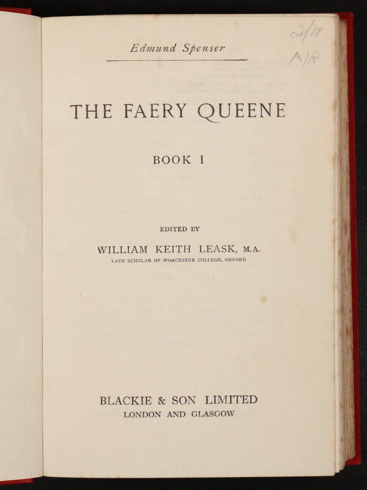 c1920 The Faery Queene by Edmund Spenser Antique British Poetry Book - 0