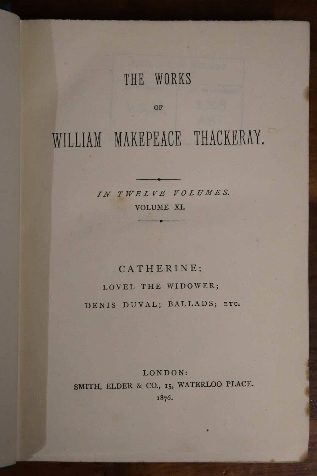 1876 The Works Of William Makepeace Thackeray Antique British Literature Book - 0