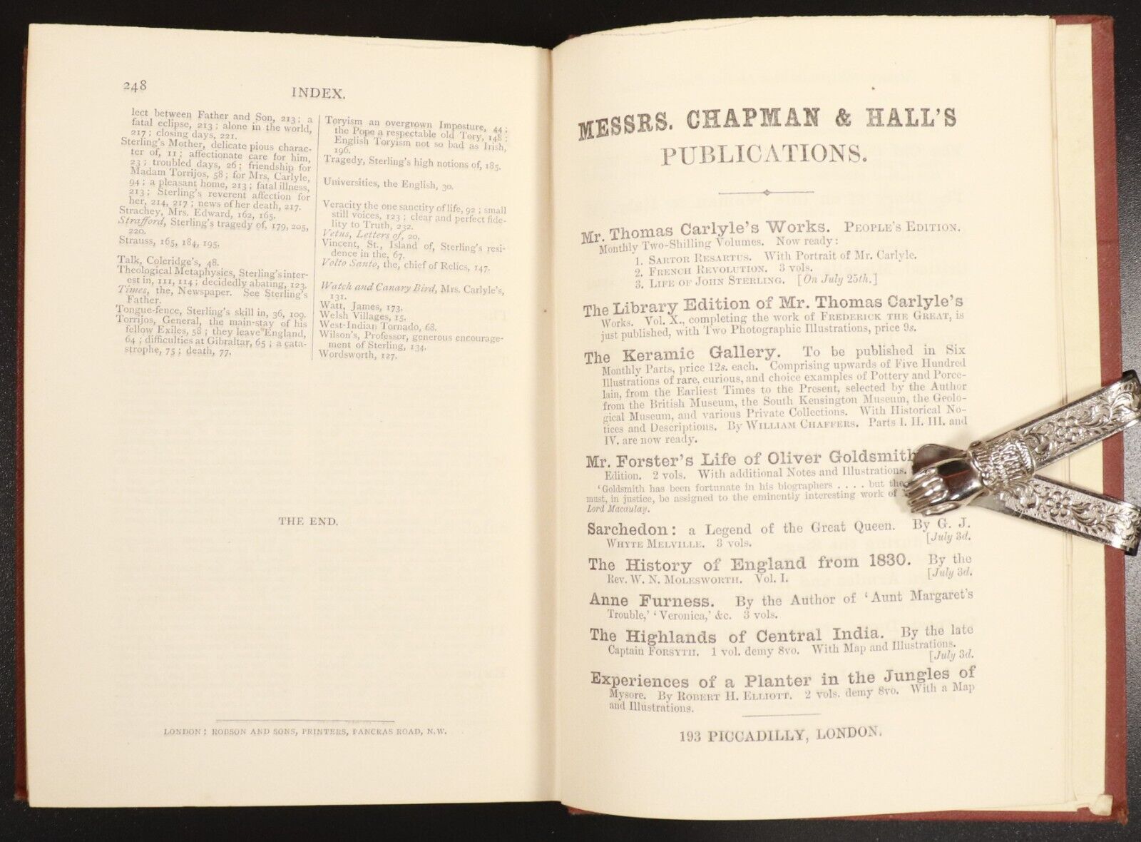 1871 Life Of John Sterling by Thomas Carlyle Antiquarian History Biography Book