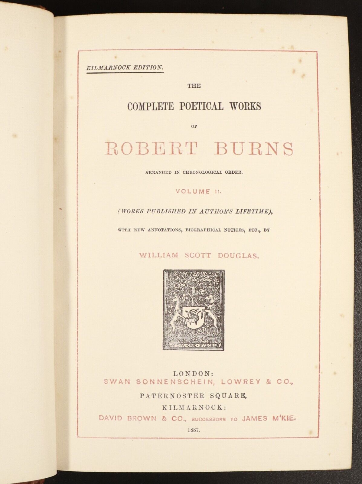 1887 2vol Poetical Works Of Robert Burns Antique History Book Set Leather Bind