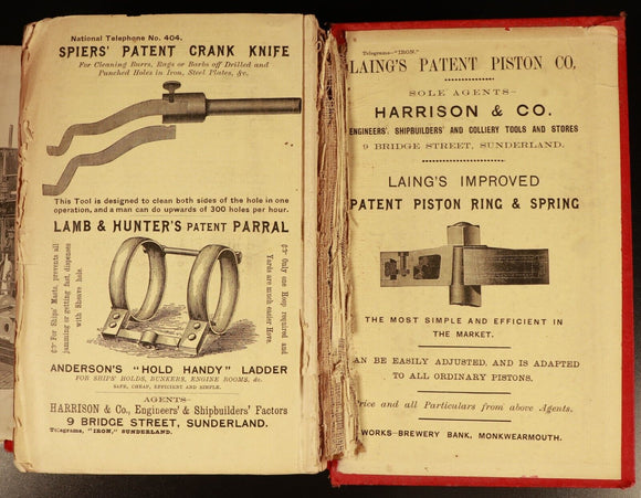 1891 Reed's Engineers Handbook Marine Board WH Thorn Antique Engineering Book