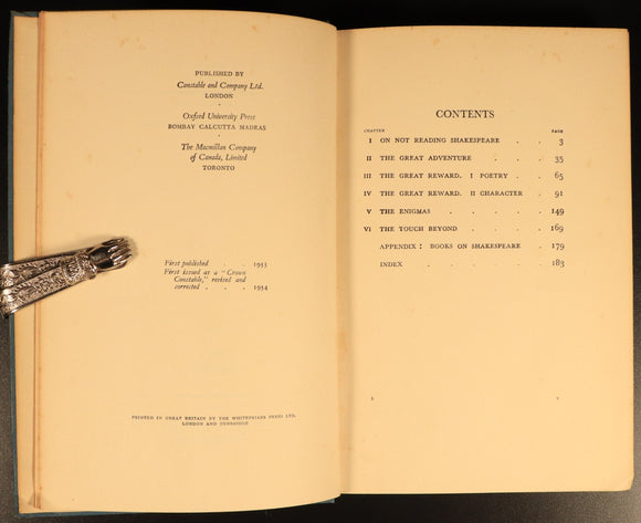 1934 On Reading Shakespeare by Logan Pearsall Smith Antique Literature Book