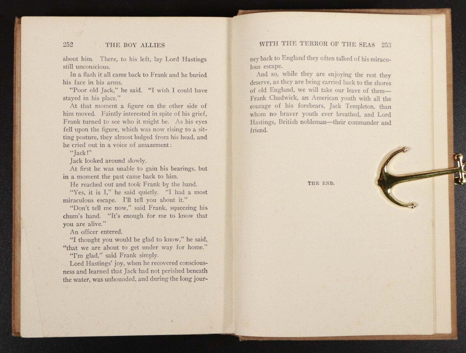1915 The Boy Allies & Terror Of The Seas Antique Military Fiction Book WW1 Era