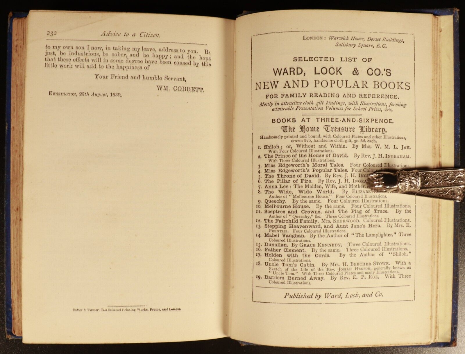 1885 Cobbett's Advice To Young Men Antiquarian British Self Help Guidance Book