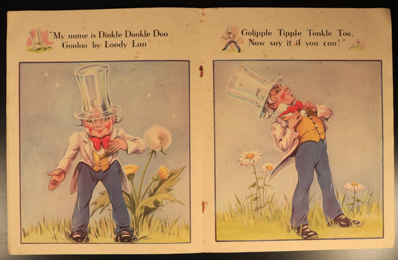 Dinkle Donkle Doo by Stella Mead c1941 RARE Antique Illustrated Childrens Book