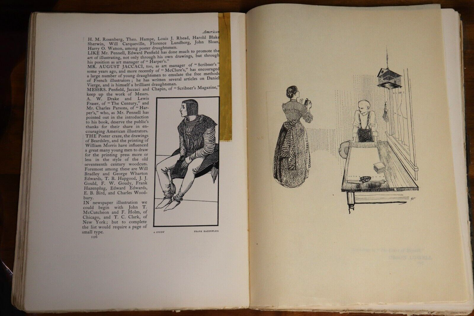 1901 The Studio: Modern Pen Drawings Antiquarian Art Magazine by Charles Holme
