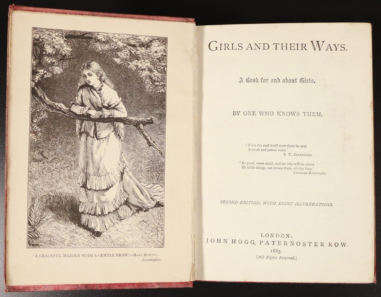 1883 Girls & Their Ways: A Book For & About Girls Illustrated Antiquarian Book