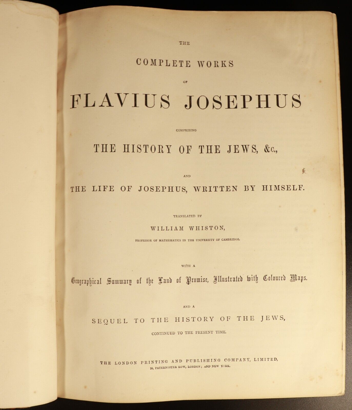 c1870 Works Of Flavius Josephus History Of The Jews Antique Jewish History Book