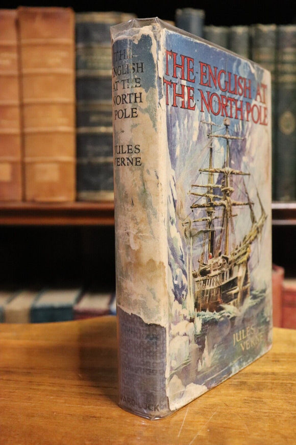 c1940 The English At The North Pole by Jules Verne Antique Fiction Book