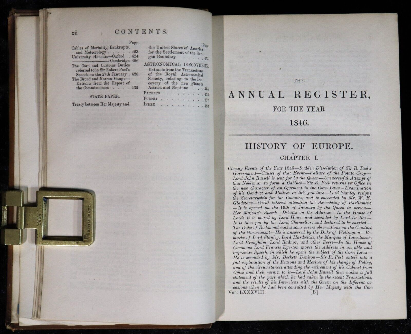 1847 The Annual Register For The Year 1846 Antiquarian Reference History Book