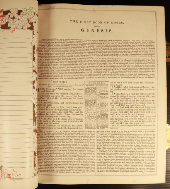 c1880 The Holy Bible Commentaries Of Scott & Henry Antiquarian Illustrated Bible