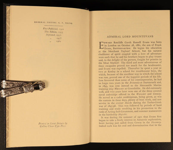 1966 South With Scott by Lord Mountevans Australian Antarctic Exploration Book