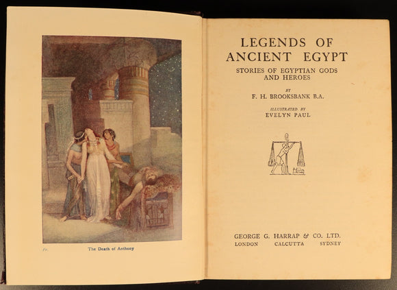 Legends Of Ancient Egypt by F.H. Brooksbank 1923 Antique Book Art by Evelyn Paul