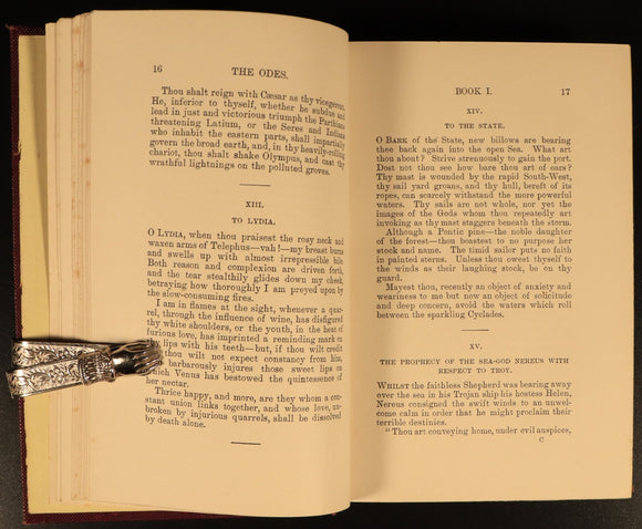 1893 The Works Of Horace Antique Roman Literature Book Poetry Quintus Flaccus