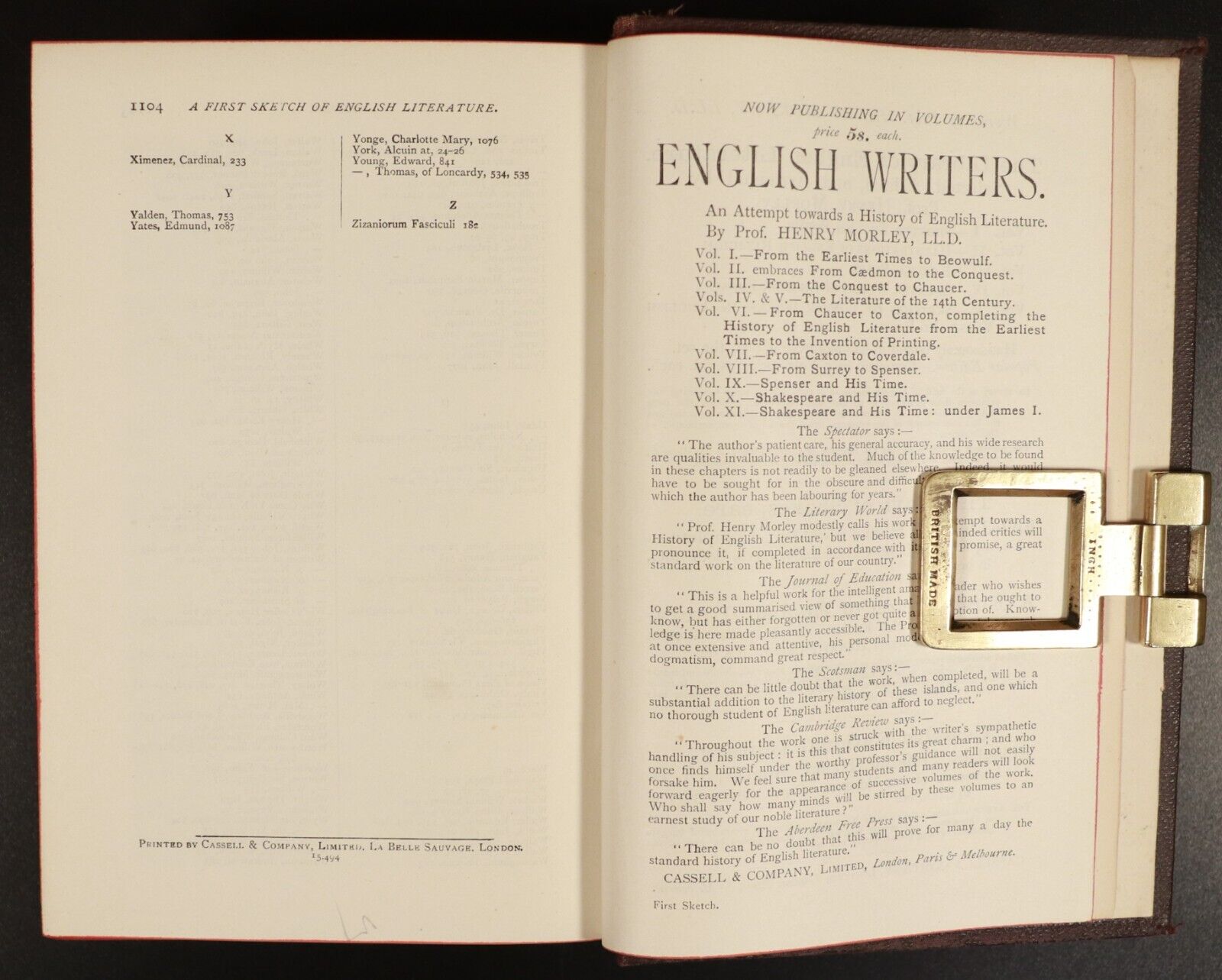 1894 A First Sketch Of English Literature by H Morley Antiquarian Reference Book