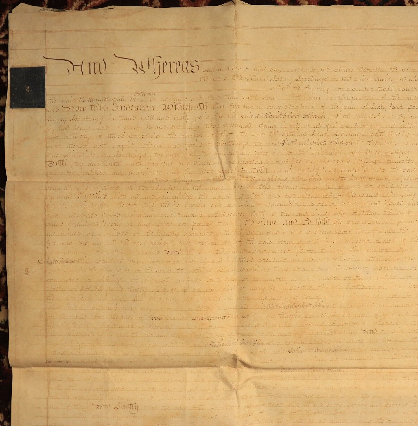 1789 Indenture Conveyance English Legal Document Manuscript Vellum Lease