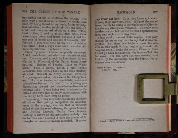 c1917 The Road, Fish Patrol & The Snark by Jack London Antique Fiction Book